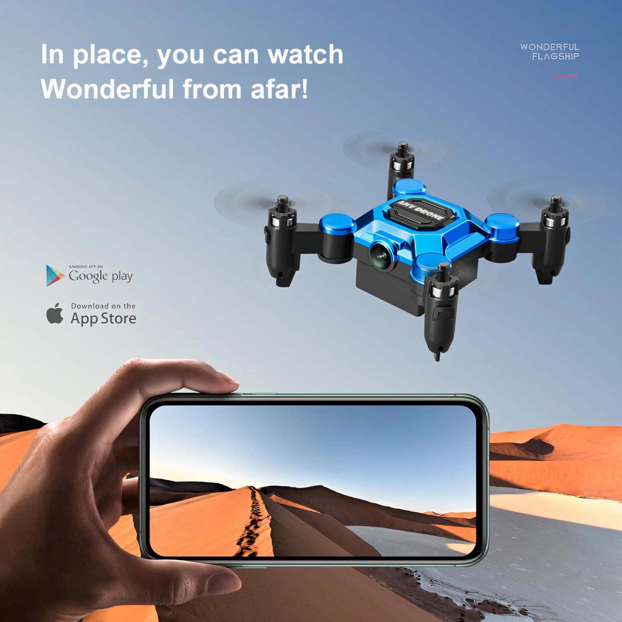 4K Drone with Camera, Foldable Mini Drone for Kid Gift, 4K Portable RC Quadcopter with Altitude Hold 3D Flips and Headless Mode Easy to Fly